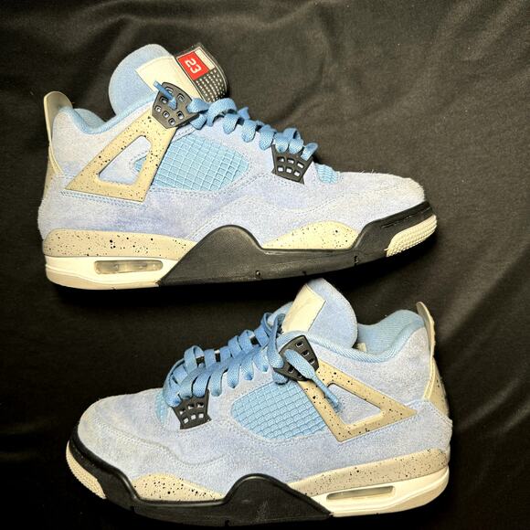 Size 8 - Nike Air Jordan 4 Retro University Blue Men's Shoes - Picture 3 of 9